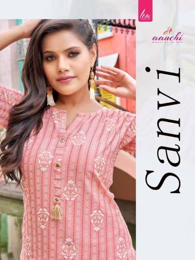 Sanvi By Aanchi Fancy Rayon Short Kurti Collection